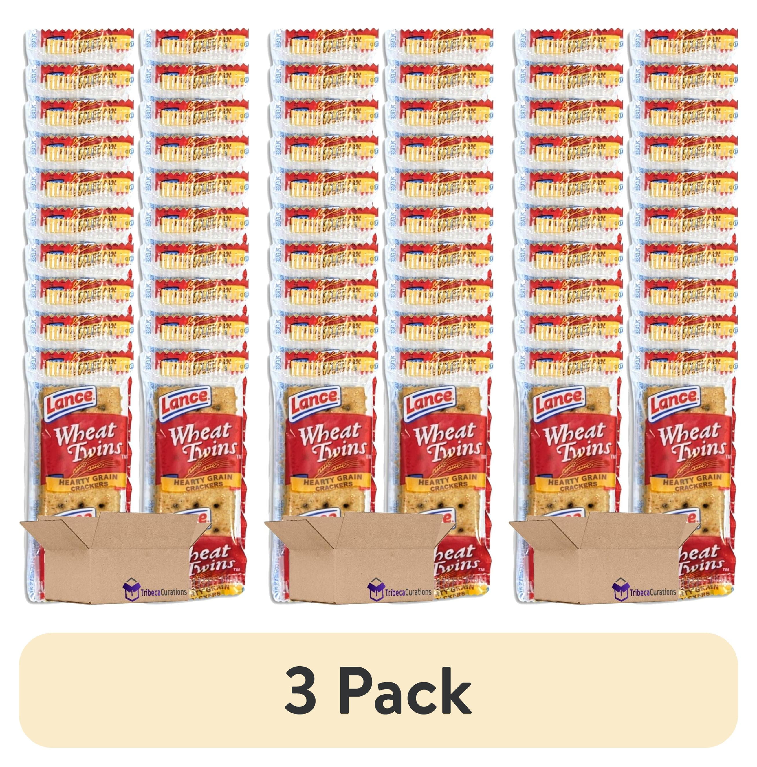 (3 pack) Wheat Twins Hearty Grain Crackers Value Pack Pack of 50 (100