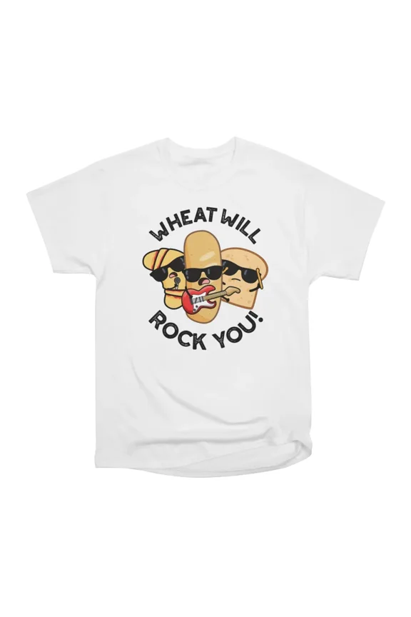 Wheat Will Rock You Funny Food Puns T-Shirt Tee Gift For Him Merch For Her Apparel For Fri