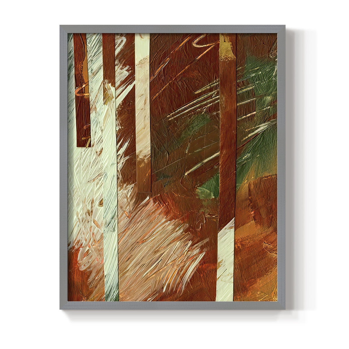 Wheaten II Framed Print in Gray Solid Wood 22 x 28 Framed Print