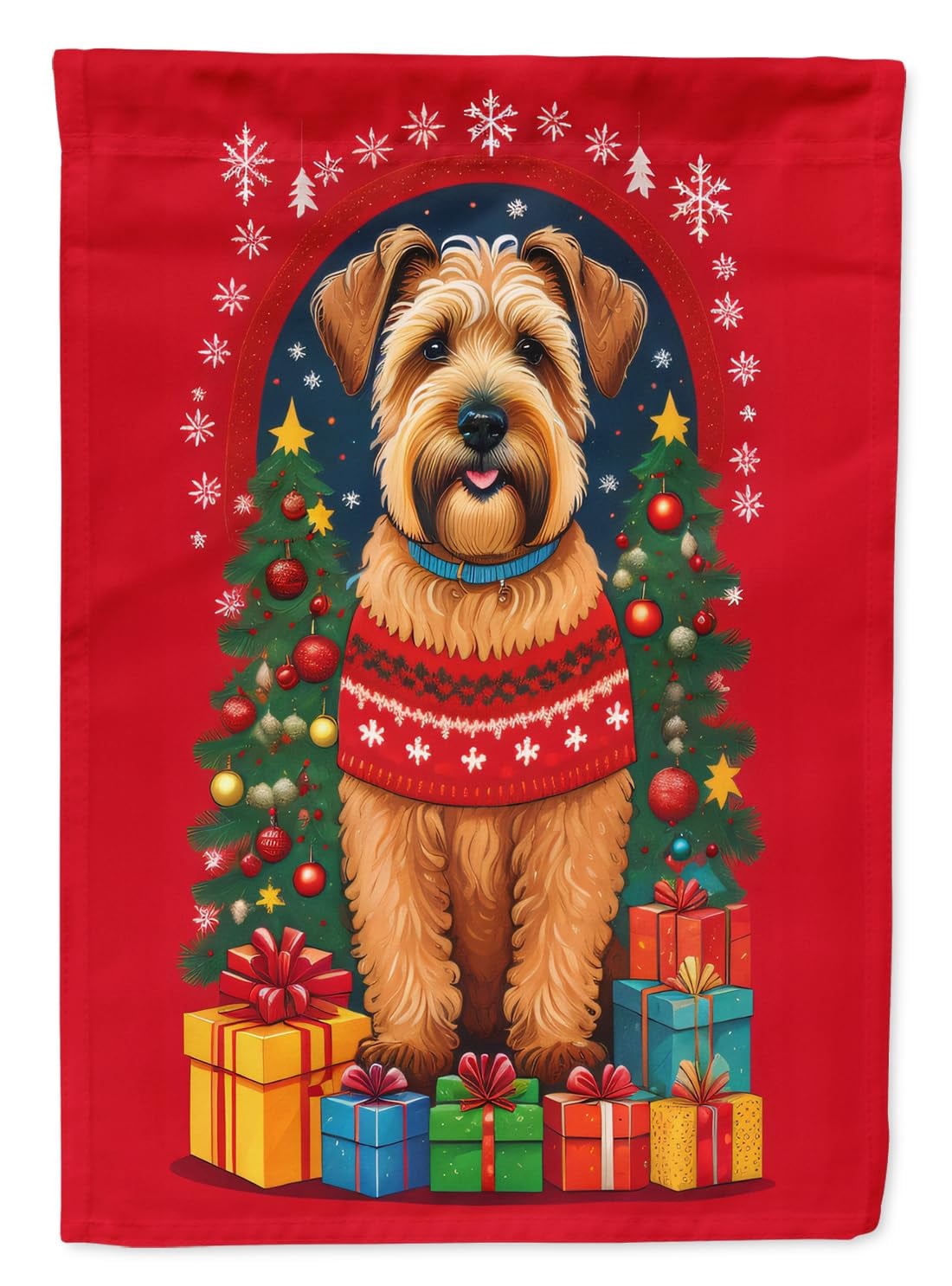 Wheaten Terrier Holiday Christmas Garden Flag 11.25 in x 15.5 in