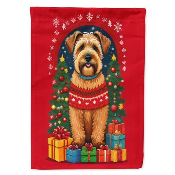 Wheaten Terrier Holiday Christmas House Flag 28 in x 40 in