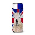thumbnail image 1 of Wheaten Terrier Soft Coated with English Union Jack British Flag Ultra Hugger for slim cans, 1 of 6