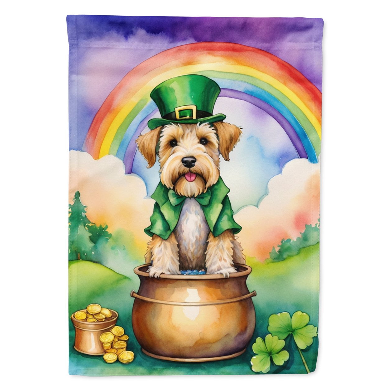 Wheaten Terrier St Patrick's Day Garden Flag 11.25 in x 15.5 in