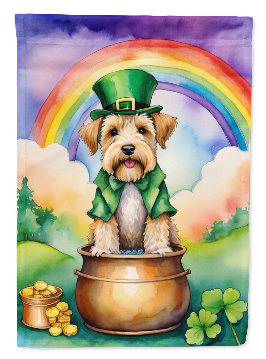 Wheaten Terrier St Patrick's Day House Flag 28 in x 40 in