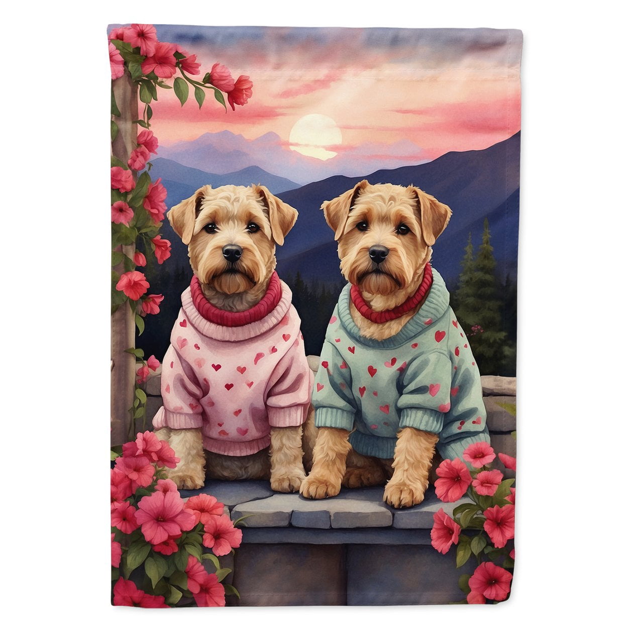 Wheaten Terrier Two Hearts Garden Flag 11.25 in x 15.5 in