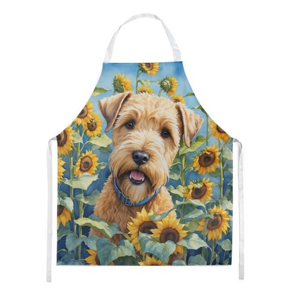 Wheaten Terrier in Sunflowers Apron 27 in x 30 in
