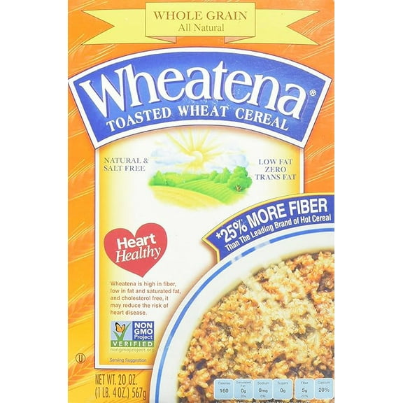 Wheatena Toasted Crushed Whole Wheat Cereal, 20oz Box (2 Pack)
