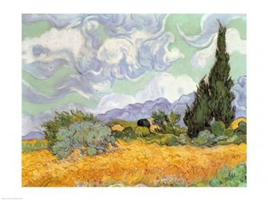 Wheatfield with Cypresses 1889 Canvas Art - Vincent Van Gogh (24 x 18)