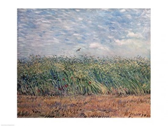 Wheatfield with Lark 1887 Canvas Art - Vincent Van Gogh (24 x 18)
