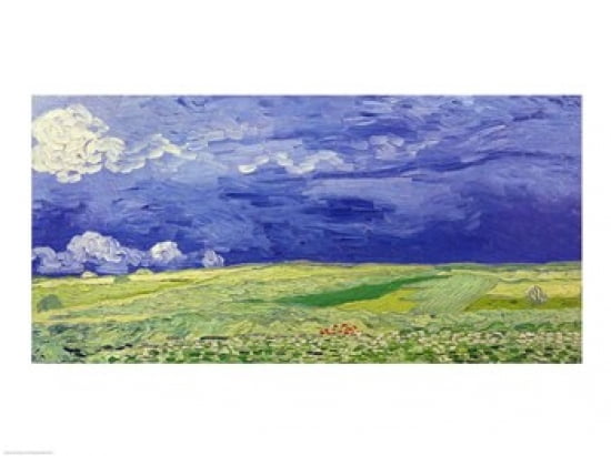 Wheatfields under Thunderclouds 1890 Canvas Art - Vincent Van Gogh (24 x 18)