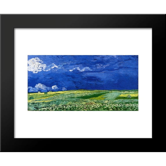 Wheatfields under Thunderclouds 20x24 Framed Art Print by Vincent van Gogh