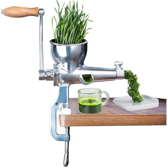 Wheatgrass Juicer, Stainless Steel Portable Pomegranate Juicer Sugarcane Machine Crank Wheatgrass Extractor for Juicing Wheatgrass, Orange, Ginger, Pomegranate, Watermelon