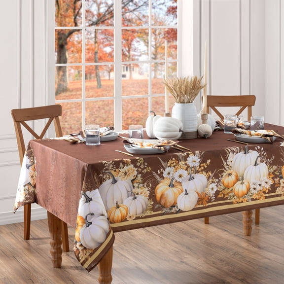 Elrene Home Fashions Wheatland Harvest Fall Tablecloth, Multicolor, 60" x 84" Rectangle