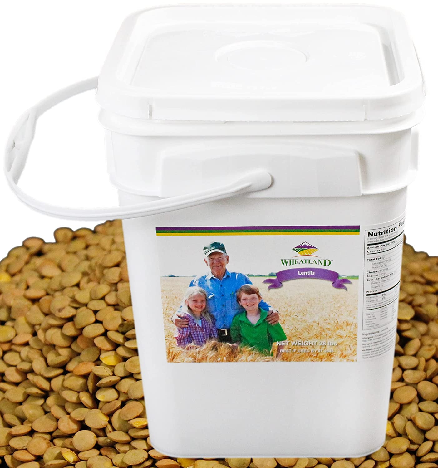 Wheatland Lentils | 20 lb Bucket | 25 Year Shelf Life | Non-GMO | Grown in the USA