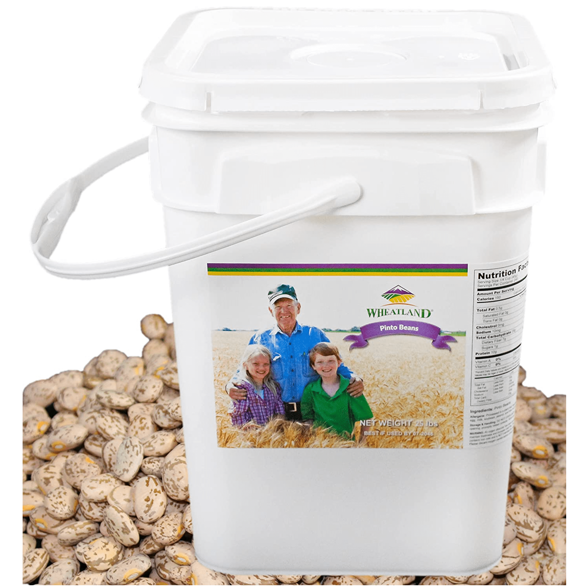 Wheatland Pinto Beans 25 lb Bucket 25 Year Shelf Life NonGMO