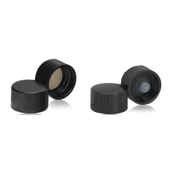 Wheaton 239257 Black Phenolic Screw Cap with PE Poly-Seal Liner, 24-400 Size (Pack of 144) CA2