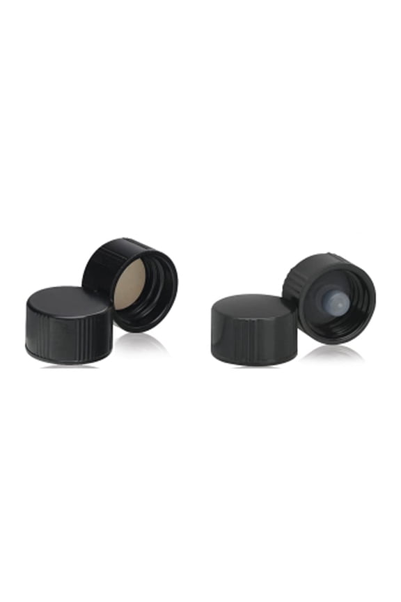 239257 Black Phenolic Screw Cap with PE Poly-Seal Liner, 24-400 Size (Pack of 144) CA2
