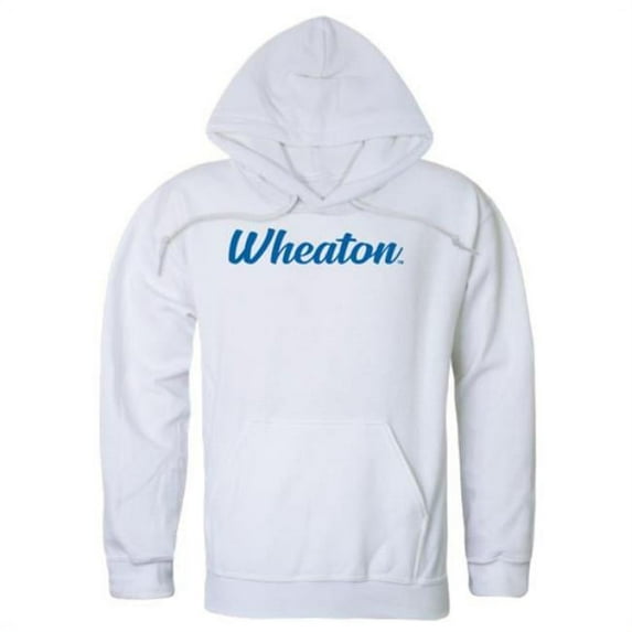 Wheaton College Lyons Script Hoodie, White - Medium
