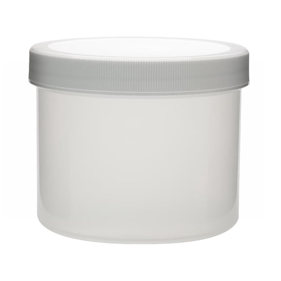 Wheaton W209905 White Polypropylene Wide Mouth Container with 120-400 Polypropylene Unlined Screw Cap, 1000mL Capacity (Case of 24) CA3
