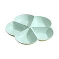 thumbnail image 1 of Wheats Straw Divided Serving Tray, Appetizer Sectioned Platter, Dessert Serving Dish, Reusable Plastic Snack Plates, Round Relish Tray, 5 Compartments (Green), 1 of 6