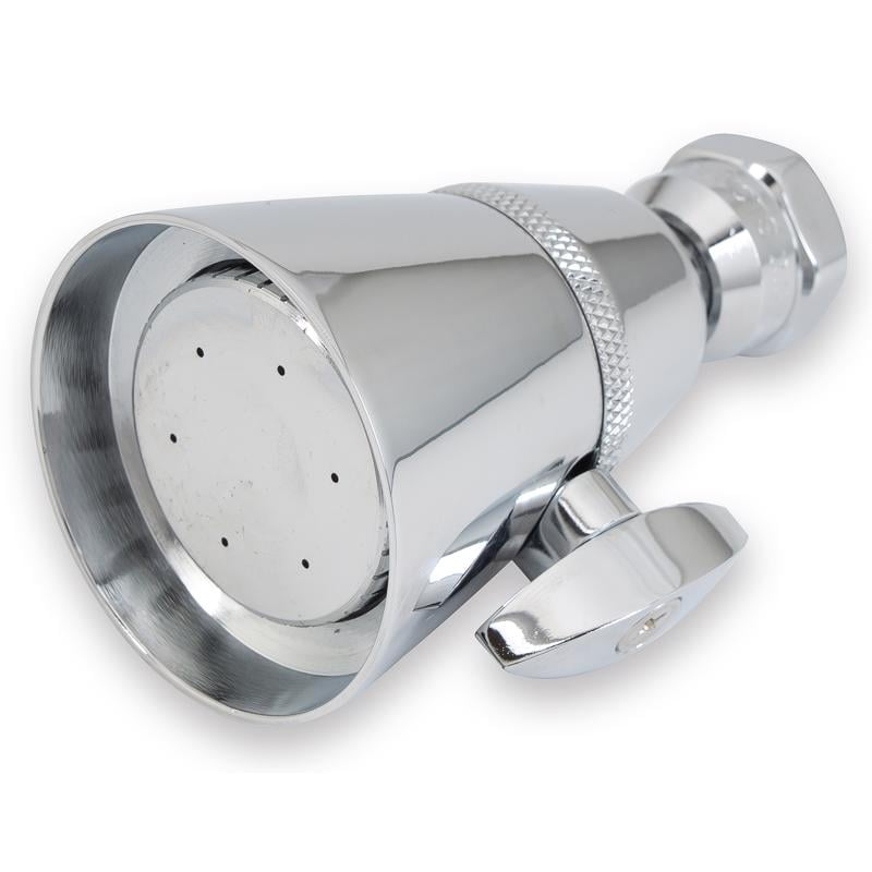 Whedon Chrome Brass Adjustable Wallmount Showerhead with 2 Spray Settings