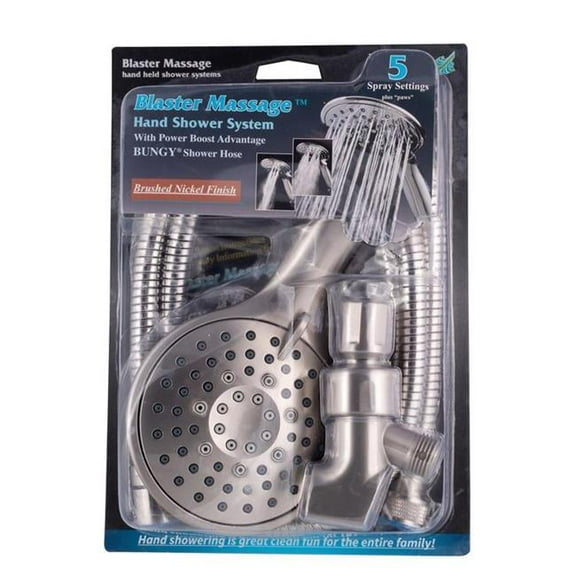Whedon 4020648 2 GPM Blaster Massage Brushed Nickel Plastic 5-Settings Handheld Showerhead