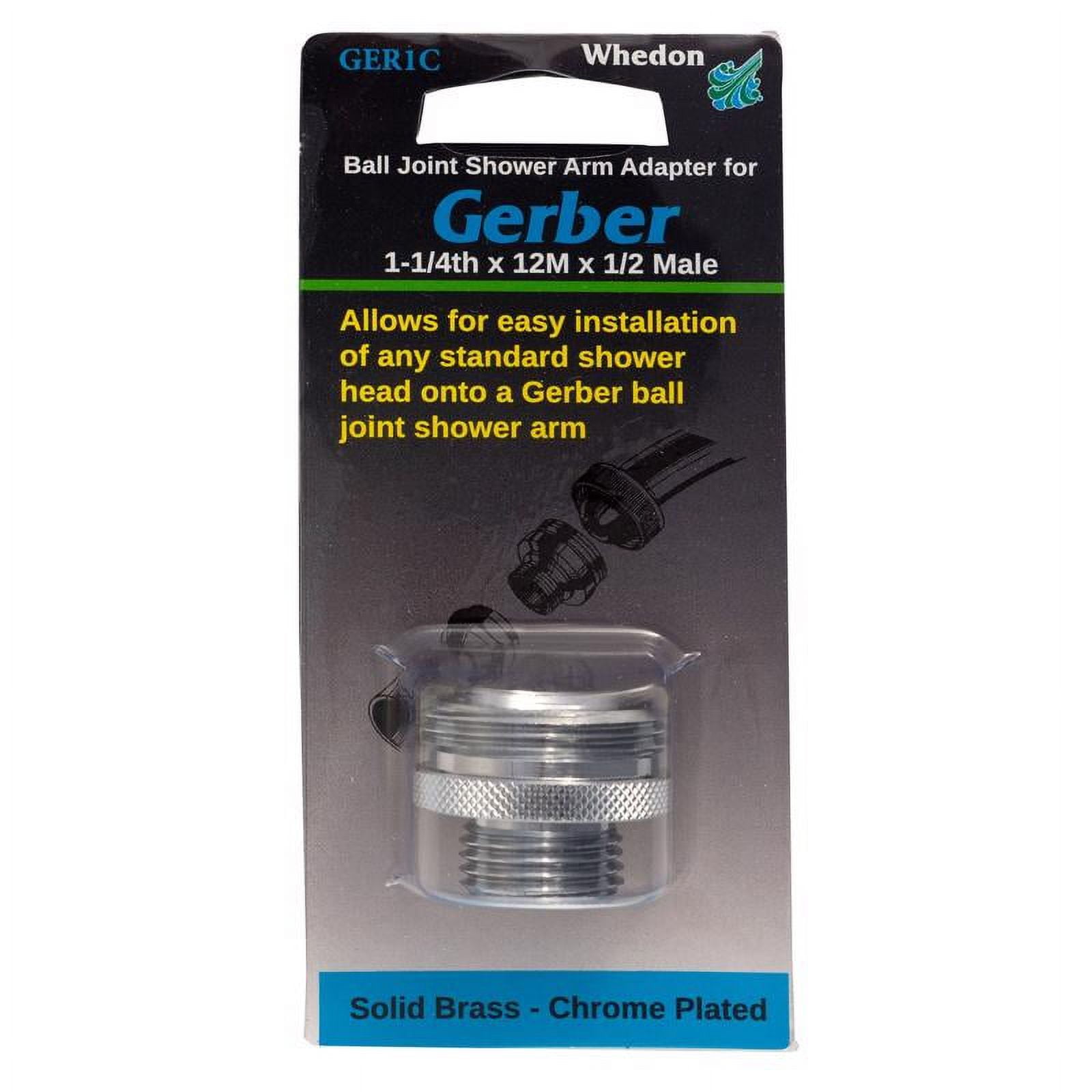 Solid Brass Chrome Plated Shower Arm Adapter with Ball Joint
