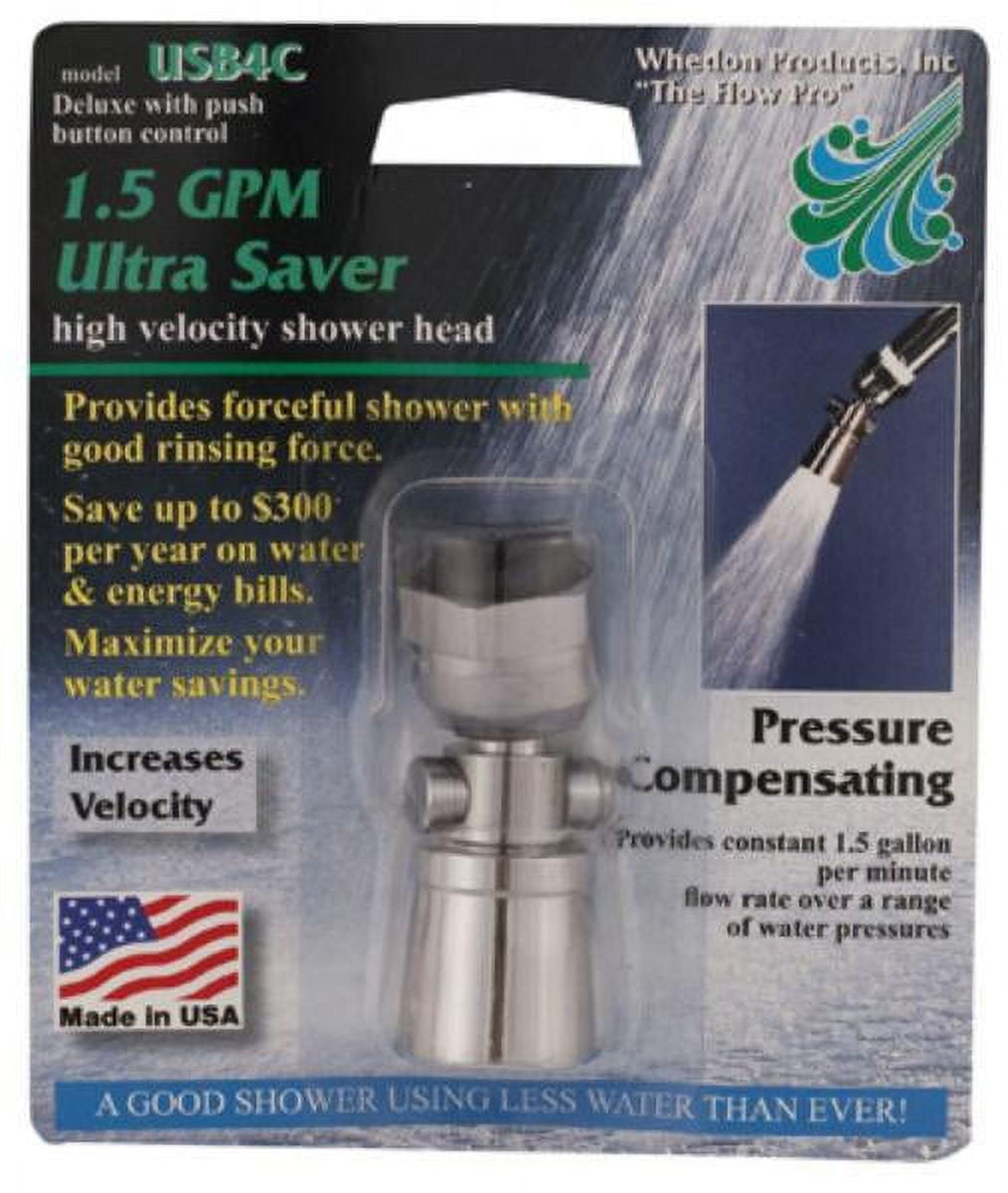 Whedon USB4C Deluxe Ultra Saver Shower Head, 1.5 GPM, Each