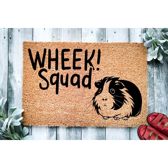 Wheek Squad | Cute Guinea Pig Doormat | Guinea Pig Squeak | Front Door Mat | Door Mat Gift | Home Doormat | Pet Home | Cavy Doormat