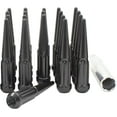 thumbnail image 1 of Wheel Accessories Parts 20 Pcs 1/2" Thread Lug Nuts Spike Spline Truck Spline 4.40" Long Black Chrome Fits GMC C15 C1500 | Chevy C10 K10 | 1994-01 Dodge Ram 1500 | 1975-96 Ford F100 F150 Bronco II, 1 of 8