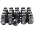 thumbnail image 1 of Wheel Accessories Parts 20 Pieces M12 1.50 12x1.5 Thread Bulge Acorn 1.38" Long Lug Nut Black Chrome 3/4" 19mm Hex Fits Many Chevy Honda Toyota Passenger Vehicles, 1 of 8