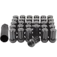 thumbnail image 1 of Wheel Accessories Parts 24 Pcs M14x1.5 14x1.5 Thread Short Truck 1.50" Long Lug Nuts Black 7 Spline Fits Jeep Wagoneer Grand Wagoneer 2019+ Ram 1500, 1 of 8