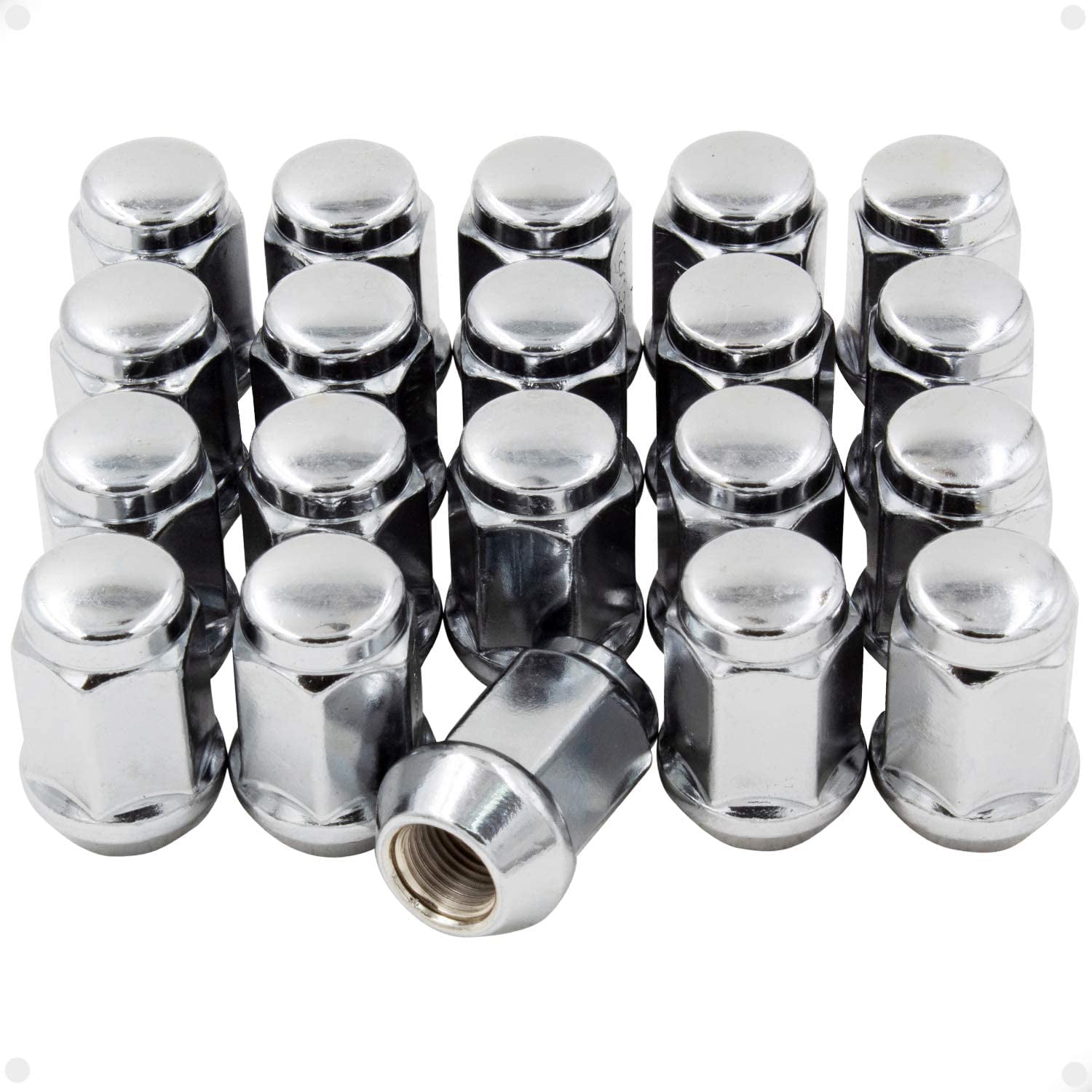 7/16 20 Lug Nuts Chrome Bulge Acorn Lug Nuts - 1/2-20 Thread, 3/4" Hex, 1.75" Tall (Pack Of 20) 7/16 Lug Nuts - Foto 3