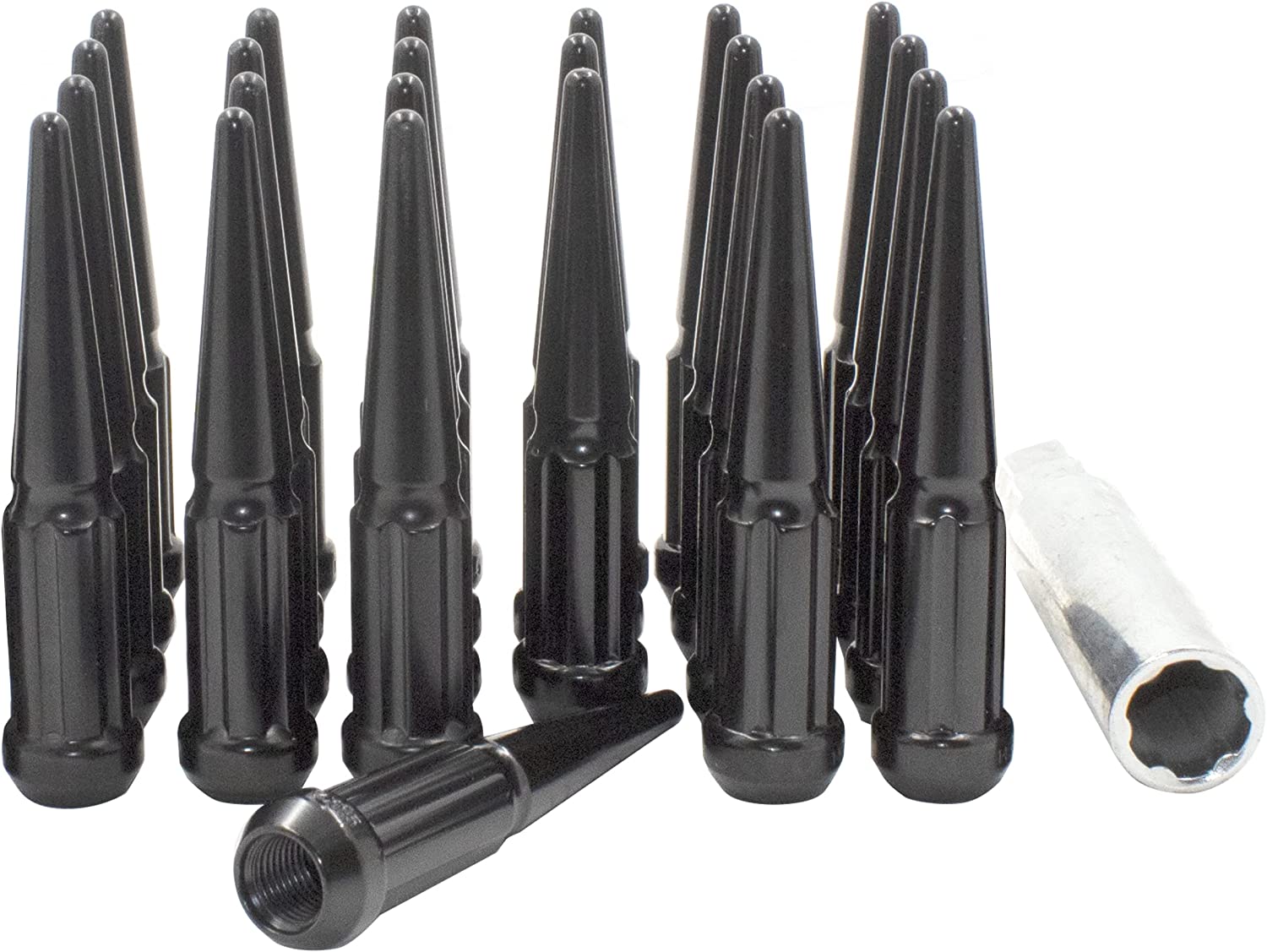Wheel Accessories Parts Set Of 24 Black Spiked Solid Metal Lug Nuts Wheel Accessories Parts Set Of 24 Black Spiked Solid Metal Lug Nuts