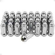 Wheel Accessories Parts Set of 32 Bulge Cone Seat M14x2.0 Lug Nuts 2.25 Long with Spline Tuner Closed End Small Diameter Key Included Chrome, 32 PC, 14x2