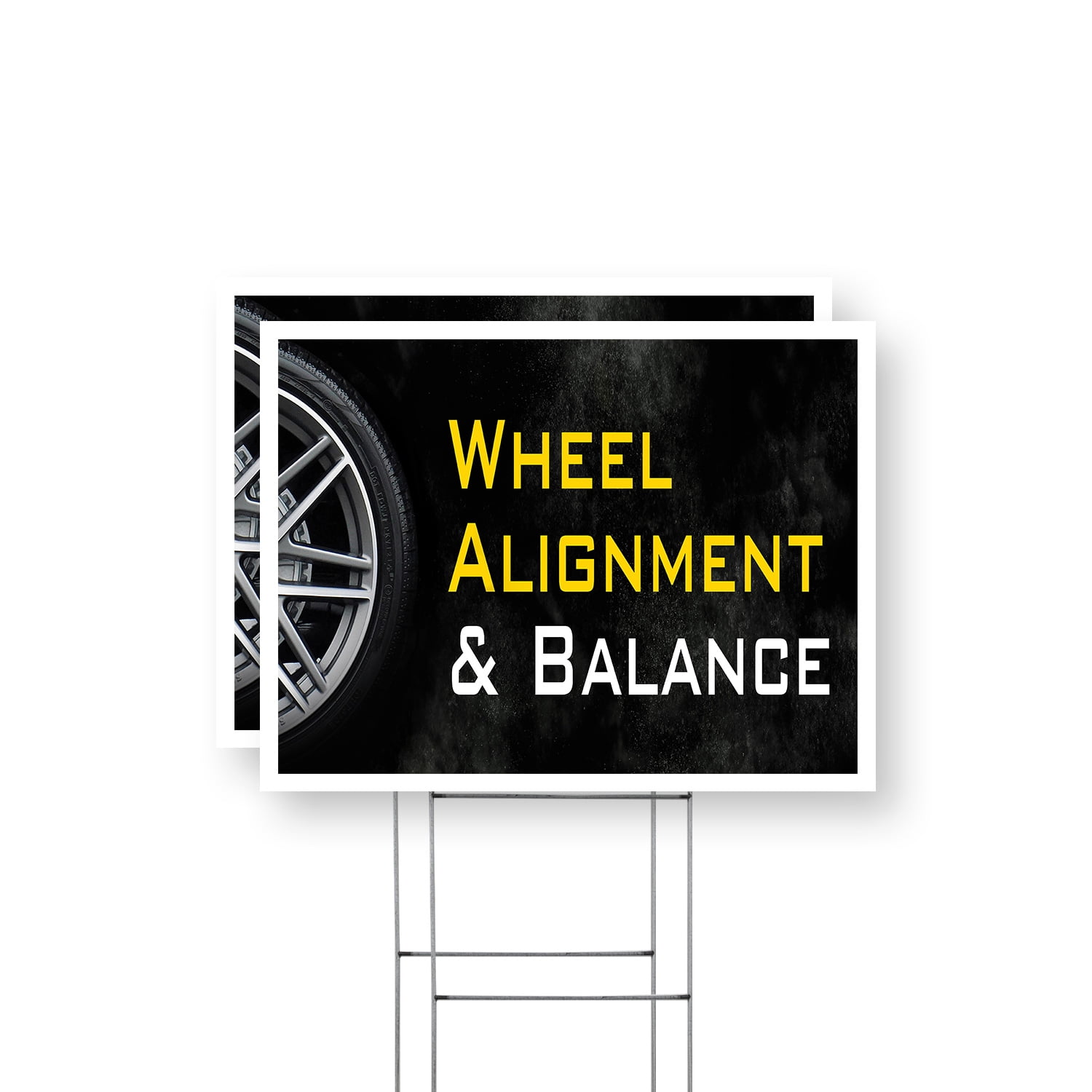 Wheel Alignment & Balancing Yard Sign 2 Pack of 18 Inch x 24 Inch ...