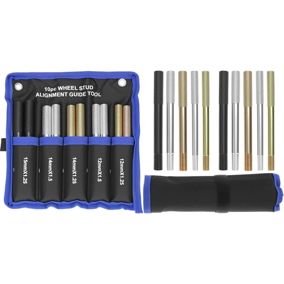 Wheel Alignment Pin, Set of 10, Alloy Steel Wheel Hanger Guide Tool, Wheel Fixing , Wheel Lug Bolt Automotive Mechanic Tool, Wheel Hanger Alignment Pin Guide Tool