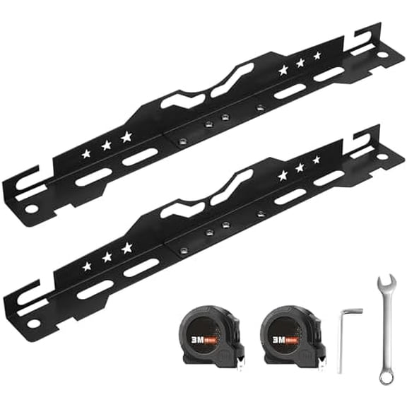 Wheel Alignment Tool with 2 Measuring Tapes, Automotive Tools Matte Black Toe Alignment Plates for Home Use, Camber Alignment Plates, Car Alignment Tool Kit, Front End Alignment Tool