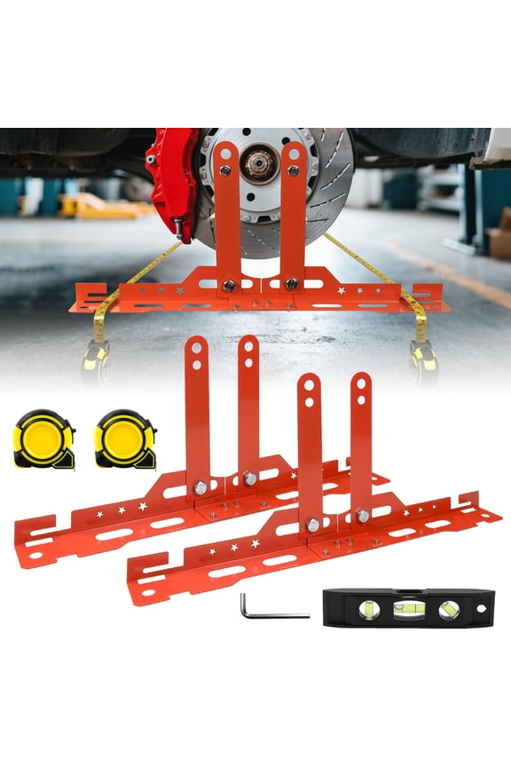 Wheel Alignment Tool with 2 Measuring Tapes, Upgraded Automotive Toe Alignment Tool for Home Use, Compatible with More Vehicle Models, Black, Toe Plates