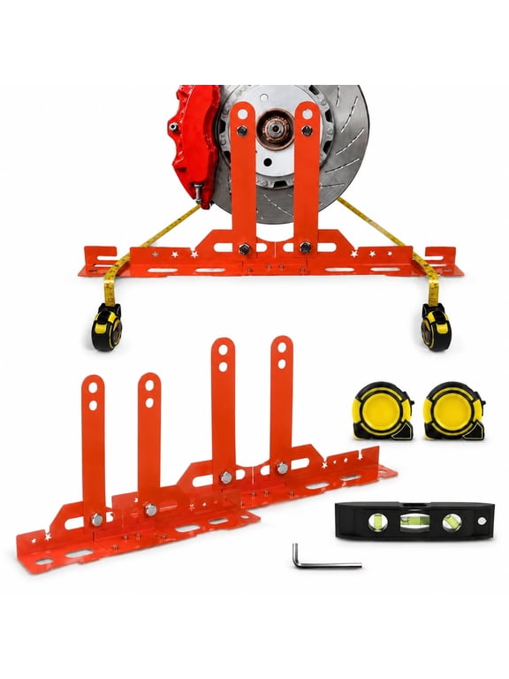 Wheel Alignment Tool with 2 Measuring Tapes, Upgraded Automotive Toe Alignment Tool for Home Use, Compatible with More Vehicle Models, Orrange, Toe Plates