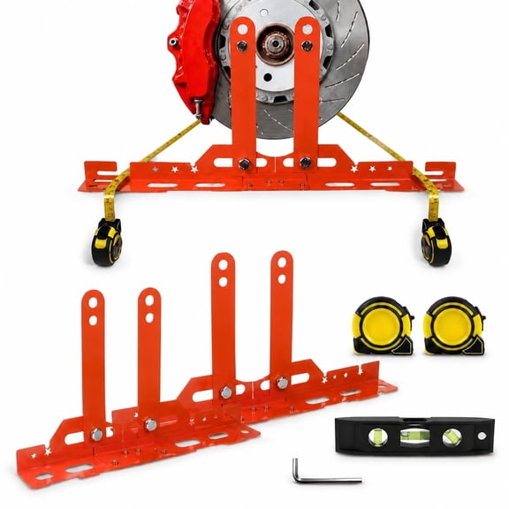 Wheel Alignment Tool with 2 Measuring Tapes, Upgraded Automotive Toe Alignment Tool for Home Use, Compatible with More Vehicle Models, Orrange, Toe Plates