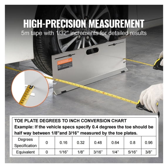 Wheel Alignment Tool 2 Pack Toe Plates Stainless Steel Toe Angle ...