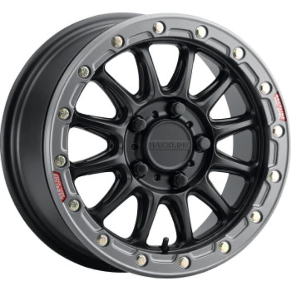 Raceline A14BG-51060+25 A14 Alpha Beadlock Wheel - 15x10 - 6+4 (+25mm) - 6/139.7 - Black/Gunmetal