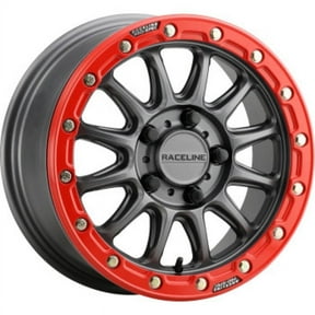 Raceline A14GR-57037+10 A14 Alpha Beadlock Wheel - 15x7 - 5+2 (+10mm) - 4/137 - Gunmetal/Red
