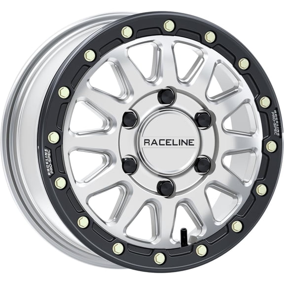 Raceline A14SB-56560+74 A14 Alpha Beadlock Wheel - 15x6.5 - (74mm) - 6/139.7 - Silver/Black