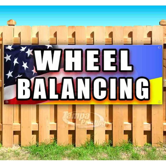 Wheel Balancing 13 oz Vinyl Banner With Metal Grommets