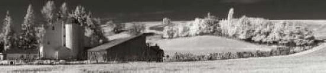 Wheel Barn and Fields Canvas Art - George Johnson (8 x 24)