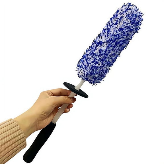 Wheel Barrel Brush, 2026 Upgraded Microfiber Wheel Cleaner Brush, Long Handle Microfiber Wheels, Non Scratch Car Detailing Brushes for Rim Cleaning and Car Detailing