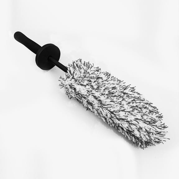 Wheel Barrel Brush, Long Handle Microfiber Car Duster Exterior, 15.75" Wheel Cleaning Tool for Tight Spots(Gray)