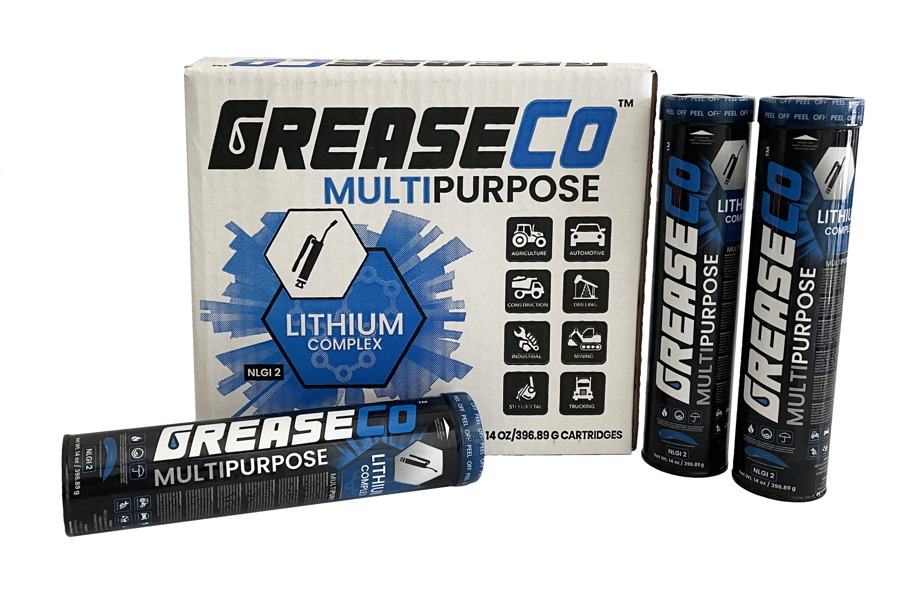 Wheel Bearing Grease Tube Lithium Complex | High Temp | Axle | Automotive | Tractor | Grease Cartridge for Grease Gun | Ball Joint | Marine | Blue | Case of Grease 10 Tubes | NLGI 2 | Multipurpose